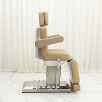 Nouveau design 2025 : Table de massage électrique à 3 moteurs avec base en acier inoxydable argenté et éclairage pour salon de beauté