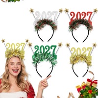HLC 2027 Bandeaux de fête de Noël, Lunettes de soleil Bonne Année, Kits de photomaton festifs, Accessoires décoratifs pour cheveux du réveillon du Nouvel An