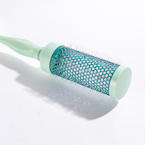 Brosse à cheveux pour le coiffage, peigne à boucler, brosse de séchage pour cheveux longs, raides, ondulés, ou coupés en bob, usage domestique, couleur verte, ABS, nylon, tube en aluminium - Product Image 4