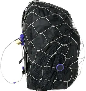 不锈钢丝绳网防盗背包保护套带不锈钢箍和打结网