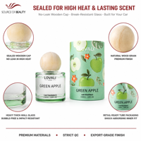 LOVALI HOME Parfum de voiture Pomme Verte 50ml Désodorisant de luxe pour voiture Arôme fruité frais Diffuseur de parfum longue durée Vente en gros