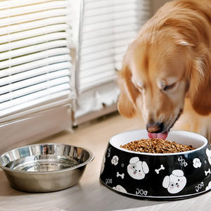 Mangkuk melamin kustom baja tahan karat mangkuk bundar tunggal makanan anjing cetak untuk kucing dan anjing - Product Image 3