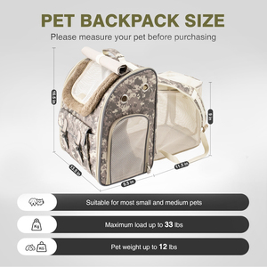 Sac à dos de transport pour animaux de compagnie, approuvé par les compagnies aériennes, luxueux, respirant, écologique, extensible, camouflage, pour chiens et chats, utilisation en extérieur - Product Image 5