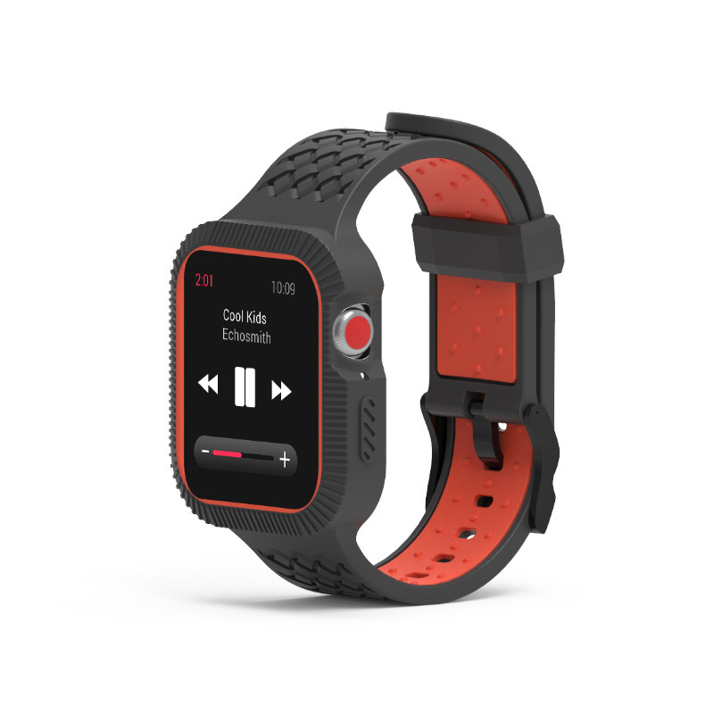 Para Apple watch 4/5 Correa iwatch correa de silicona reloj de Apple dos de color integrado Correa caso 40mm 44mm
