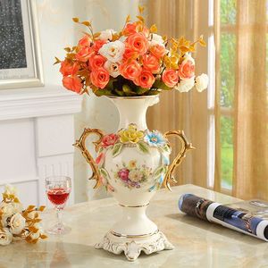 Винтажная французская фермерская ваза-золотая металлическая ручка Декор - Product Image 3