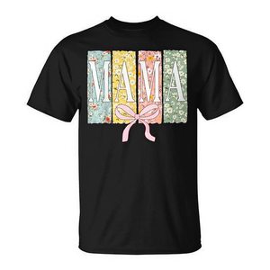 T-shirt Floreale Mama a Maniche Corte Girocollo Unisex per Adulti con Stampa Digitale Design per Festa di Riunione Familiare - Product Image 2