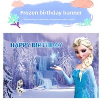 Frozen temalı Elsa Prenses Modern KT Levha Asılı Afiş Kız Çocuk Doğum Günü Partisi Süslemesi Çin Malı Model BX24 Duvar Süsü