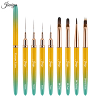 Pinceaux de nail art de haute qualité avec manche métallique couleur dégradée, pour liner, French, ovale, effet pétale ombré, dessin de dentelle et peinture thérapeutique