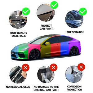Vinilo Metalizado Negro Rosa Súper Brillante PET Directo de Fábrica, Película Protectora de Pintura para Autos, Antiarañazos - Product Image 5