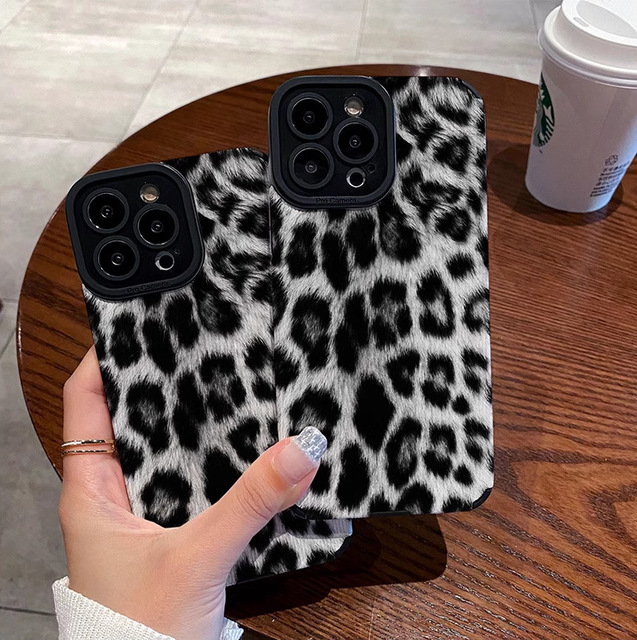 Fashion Leopard TPU Phone Case for iPhone 15 14 11 13 12 Pro Max Mini 7 8 Plus X XR XS Soft Shockproof Cover