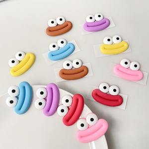 Sciocco buffo autoadesivo PVC Patch fai da te accessori custodie per telefono all'ingrosso in fabbrica grandi occhi Googly salsiccia labbra personalizzate - Product Image 3