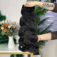 Extensions de cheveux humains Remy brésiliens vierges noirs, ondulés, double épaisseur, 100g par paquet, vente en gros, machine à coudre, très demandés