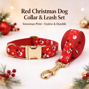 Winter-Trend: Maßgefertigtes Weihnachts-Hundehalsband- und Leinen-Set mit Goldschnalle, Festliches Haustier-Halsband für den Täglichen Gebrauch - Product Image 5