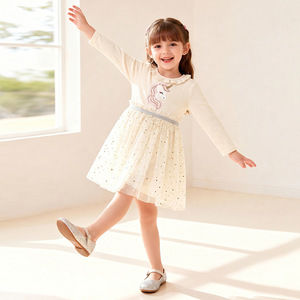 Robe de princesse à manches longues pour petites filles, imprimé dessin animé, automne, style chic européen-américain, jupe en tulle pour bébé - Product Image 3