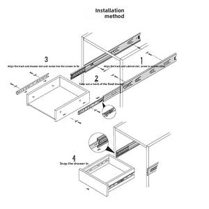 Pinyou Modern 35mm geniş üç bölüm slayt demiryolu katı topu kılavuz rayı tampon sönümleme çekmece ray yapımı soğuk haddelenmiş oturma odası - Product Image 2