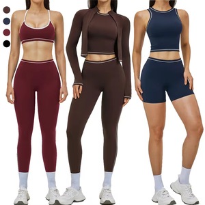 Conjunto de Yoga Personalizado de 5 Piezas, Ropa Deportiva para Gimnasio, Ropa Deportiva para Mujer, Tops de Yoga sin Mangas, Leggings de Yoga Ajustados para Mujer, Ropa Informal - Product Image 4