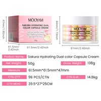 Usine de cosmétiques OEM en marque blanche 50g MOOYAM Crème hydratante double couleur en capsule Sakura