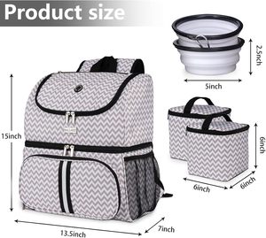 Bolsa de viaje para perros de muestra gratis para suministros-Juego organizador de viaje para mascotas de fin de semana aprobado por la aerolínea de doble capa - Product Image 5