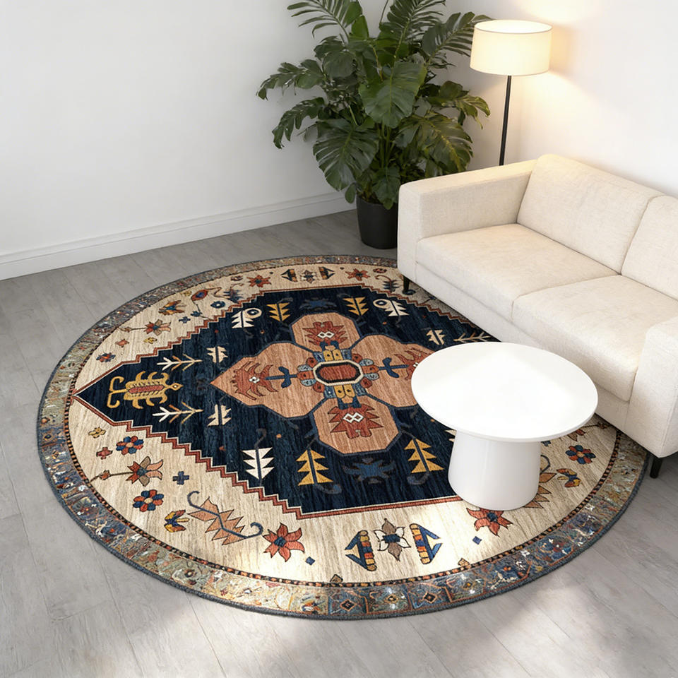 Hot Sale 3D Printing Boho Style Round Area Rug Shaggy Carpet Rug ...