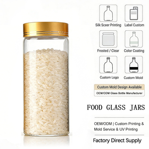 Conteneur de stockage alimentaire en verre pour la cuisine, en forme de cylindre, empilable, écologique, sans BPA, hermétique, 240 ml-400 ml, vente en gros - Product Image 6