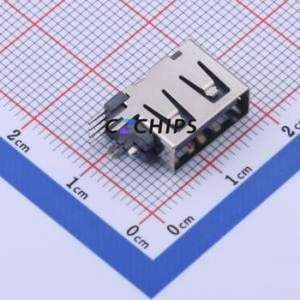 906-862A2028D10200 USB Connector Through hole Component (THT) Connector Type-A USB 2.0 Female Side Insert - Product Image 1