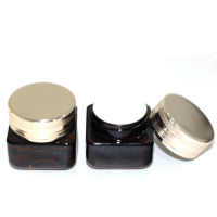 Flacon d'emballage cosmétique de haute qualité, bouteille carrée en verre de 30g avec bouchon à vis, vente en gros, 10 unités