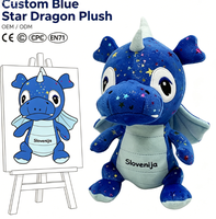 Peluche personnalisée 2023, adorable dinosaure étoile, peluche douce pour bébé, dinosaure en peluche coloré, bleu, dragons de Cracovie