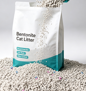 Lettiera per Gatti in Bentonite a Rapida Agglomerazione, Granuli Rotondi, Basso Contenuto di Polvere, Forte Controllo degli Odori con Perle Deodoranti, Colore Beige, 20kg/10kg - Product Image 1