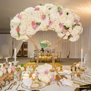 Gran oferta, decoración de boda, camino de plomo, soporte de flores de metal dorado, <span class=keywords><strong>mesa</strong></span> de boda, piezas de <span class=keywords><strong>centro</strong></span>, decoración de <span class=keywords><strong>mesa</strong></span> de fiesta de boda - Product Image 5