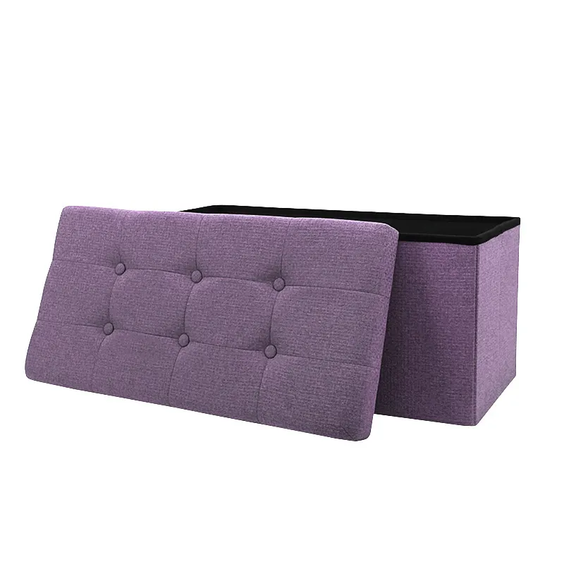 Factory Customized new designlivingmodern furniture large fabric foldable storage bench ottoman saving space for bedroom