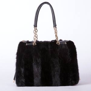 Borsa 100% di lusso di marca in vera pelliccia di visone per donne alla moda <span class=keywords><strong>borse</strong></span> a tracolla in pelliccia di visone nera - Product Image 2