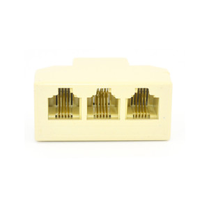 Adaptateur <span class=keywords><strong>en</strong></span> <span class=keywords><strong>T</strong></span> 3 voies pour <span class=keywords><strong>prise</strong></span> <span class=keywords><strong>t</strong></span>éléphonique RJ11 6P4C, 1 femelle vers 3 femelles - Product Image 1