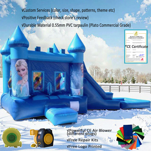 Trung Quốc phổ biến sân sau lâu đài bên cho thuê Inflatable thư bị trả lại nhảy Nhà trượt <span class=keywords><strong>Combo</strong></span> vào hồ bơi với Blower - Product Image 1