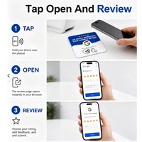 Plaque en acrylique personnalisée NFC pour avis sur les réseaux sociaux, carte de menu, avis Google, carte NFC tactile en acrylique (pour restaurants)