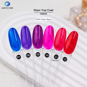 New Wear Resisten No Wipe Glas Dec klack Nagel Gel Polish Transparent Farbige Nail Art UV Gel Lack Sef level ing Top Nagel Gel - Product Image 5