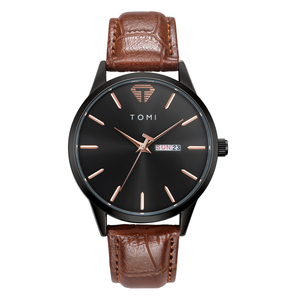 New Trending Business <b>Watch</b> Simple Design Leather Band Alloy <b>Case</b> Auto Date Calendar Daily Use Wristwatch Unisex - Product Image 4