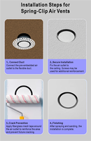Nouveauté - Diffuseur HVAC rond de 125 mm en ABS, montage encastré, pour système de ventilation domestique