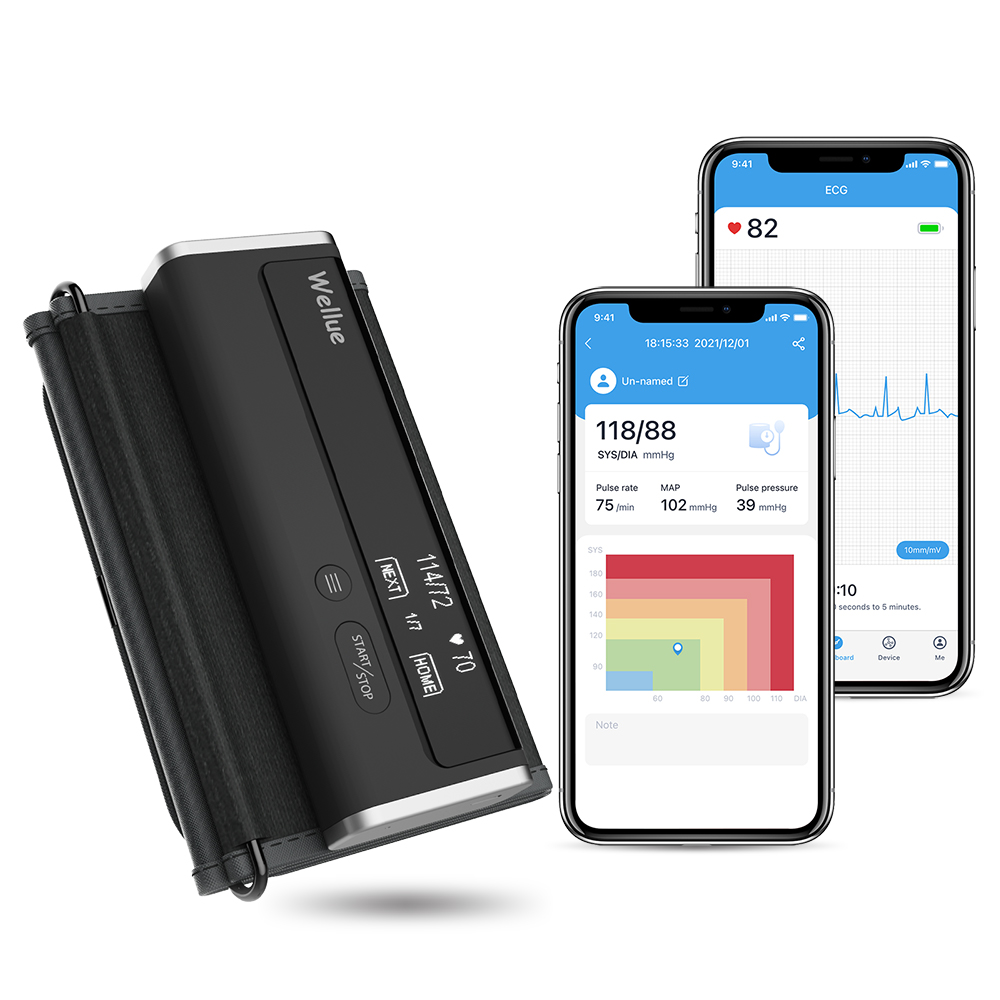 Viatom BP2 Monitor Tekanan Darah, Tensimeter Digital Lengan Atas Otomatis Analisis AI Bluetooth WIFI ECG EKG EKG Jantung Monitor Tekanan Darah