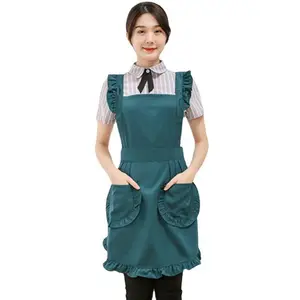 Cute Korean version of apron for home kitchen, lace princess skirt, flower shop, manicurist customization