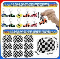 Raceauto Party Slap Armbanden Polsbandjes Sleutelhangers Tattoo Stickers Mini Voertuigen Auto's Modellen Speelgoed Cadeau Traktatie Doosjes Tassen Favorieten