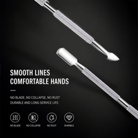 Pousse-cuticules double tête en acier inoxydable, éliminateur de peaux mortes, coupe-ongles, outil de soin des ongles pour la maison, le salon, la manucure et la pédicure