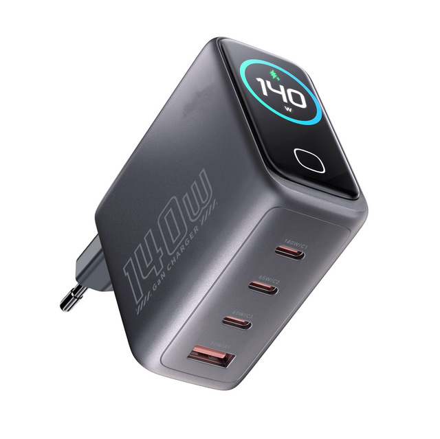 2026 140W GaN Fast Charger Real-time LED Display Multiport PD Charger Adapter for Universal Laptops Tablets Phones Fast Charging