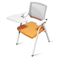 Chaise de conférence multifonctionnelle haut de gamme avec tablette d'écriture pliable, en maille, design minimaliste moderne pour le bureau