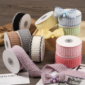 Ruban texturé pompon moelleux de haute qualité 2,5 cm pour la fabrication de sangles de sac et de bandeaux de chapeau, 25 yards/rouleau - Product Image 1
