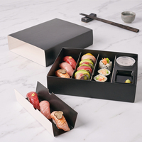 Boîte à sushi portable de type tiroir, en carton, multi-compartiments, avec boîte à sauce intégrée, conteneur à emporter, boîte bento, pour collations
