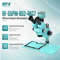 Microscope biologique stéréoscopique trinoculaire RF4 avec caméra 4K grand angle, zoom 6,5X-55X, champ de vision large pour échantillons biologiques