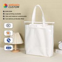 Sac fourre-tout transparent en plastique grande capacité pour l'été, design tendance avec logo brodé, sac intérieur en toile, sac à main pour femme