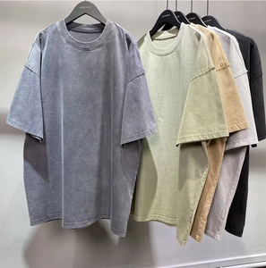 T-shirt pour homme en coton 100% lourd, style vintage, ample, surdimensionné, personnalisé, en velours côtelé long, nouvelle collection printemps-été, vente en gros - Product Image 3