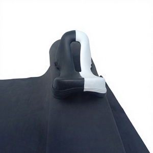 Siège de passager pour moto en cuir véritable noir et blanc bicolore pour homme avec découpe en forme de D - Product Image 4