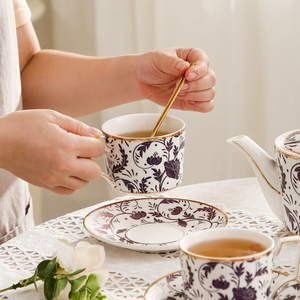 15pcs Ceramic Coffee and <b>Tea</b> <b>Set</b> <b>Bone</b> <b>China</b> Red <b>Tea</b> Cup with Saucer Afternoon Gift Box - Product Image 4